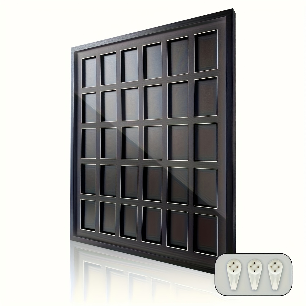 Image of Wall-mounted Trading Card Display Case - Board Sleeve, -grid Protective Frame For Tcg, Ptcg, Sports & Game Cards, Compatible With 35-360pt Cards, Age 14+