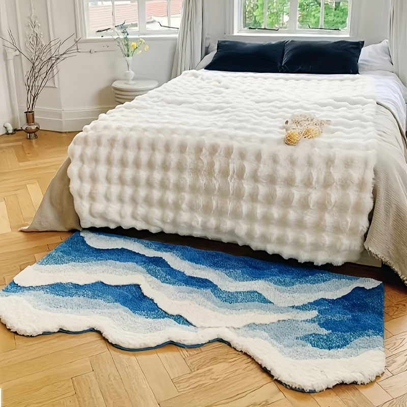 ultra   ocean wave tufted rug thick non slip tpr backing absorbent for bathroom living room decor Product details 3