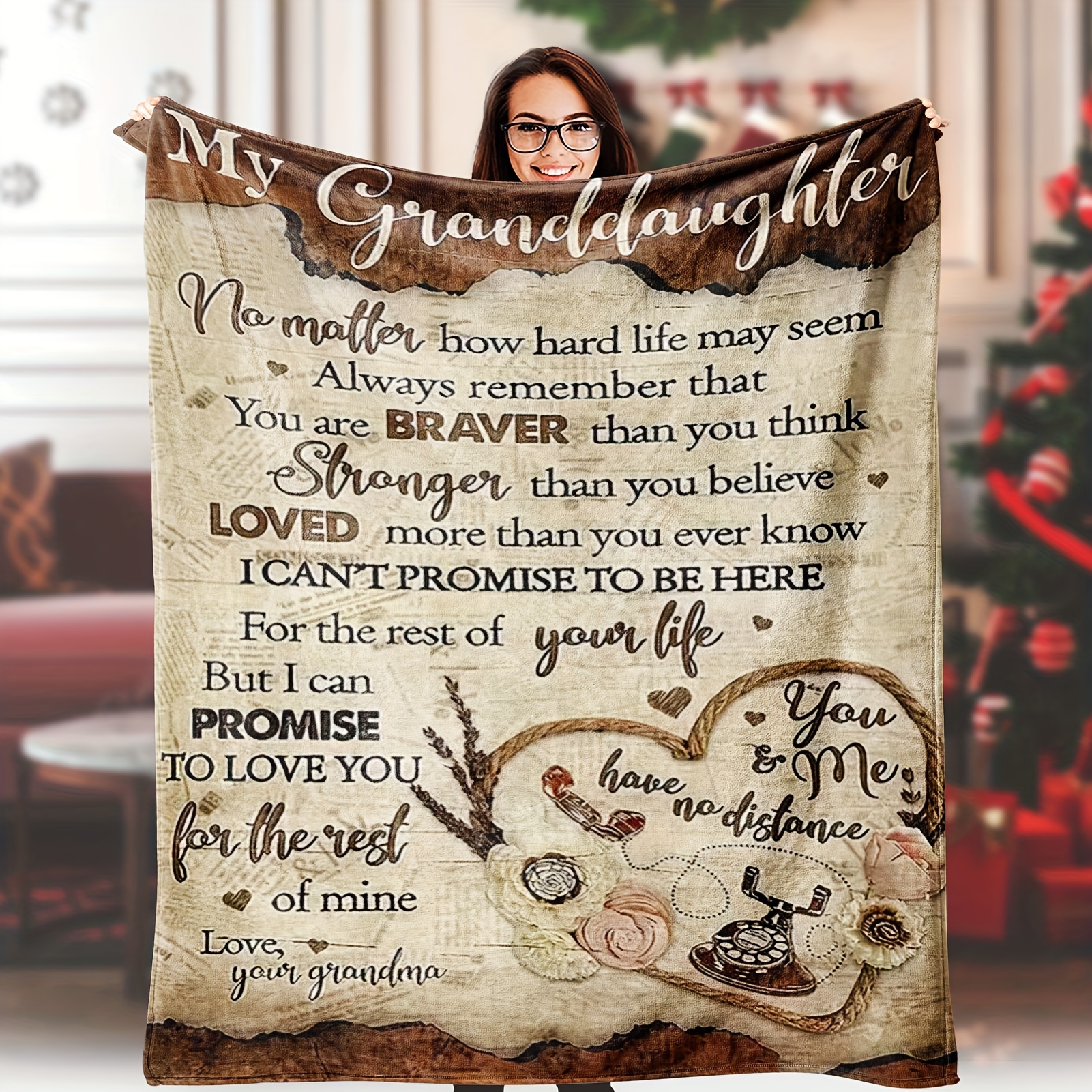 

Granddaughter Gifts Blanket, Granddaughter Gifts , Granddaughter Gifts From Grandparents, Birthday Graduation Gifts For Granddaughter, Soft Throw Blanket