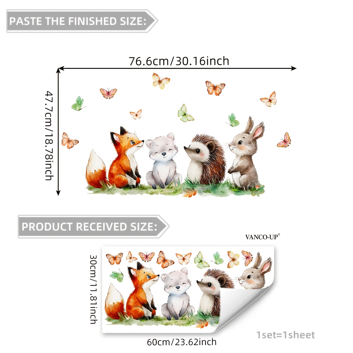 E-shop Set mit 30*60 cm Fensteraufklebern mit kleinen Tieren zur Dekoration Verschönerung von Schaufenstern Badezimmern, beidseitig statisch haftende