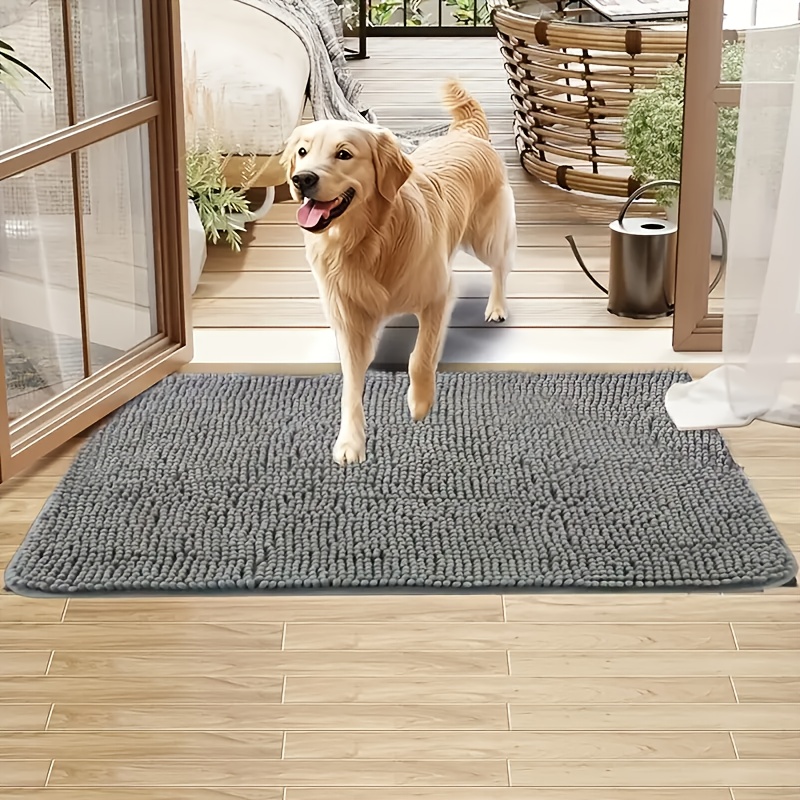 dog door mat muddy paws absorbs moisture dirt washable water