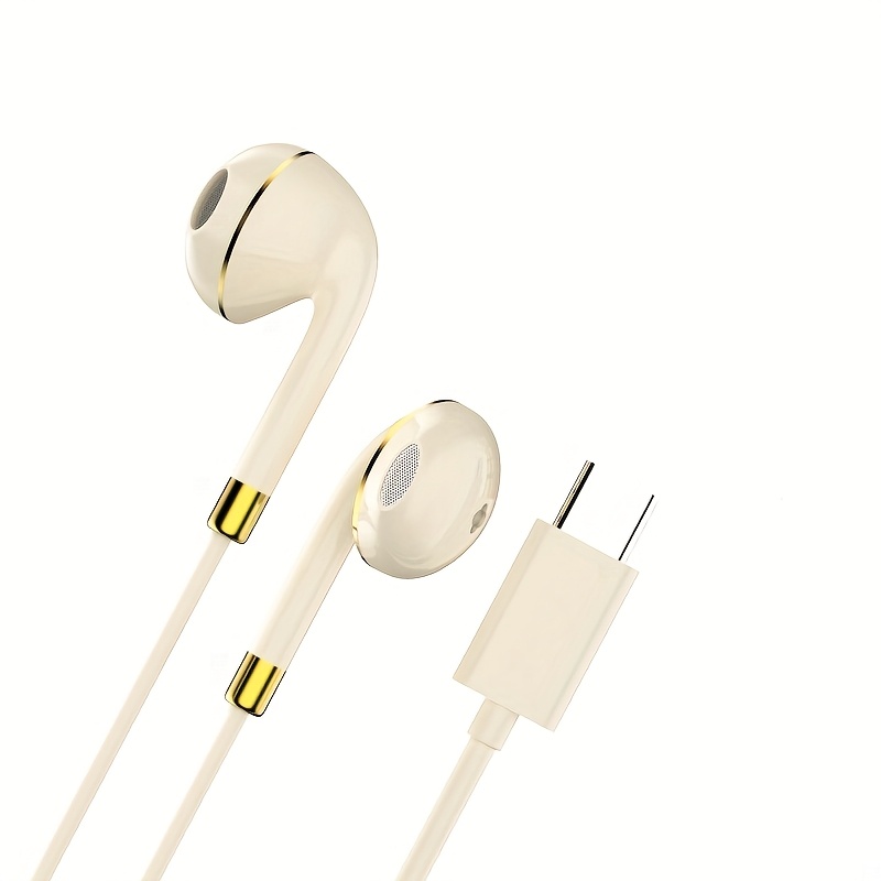 TEMU Wired Headphones With A Microphone, Noise-isolating In-ear Headphones, High-definition Calling, Compatible With Most 3.5mm Jacks, Type-c Wired