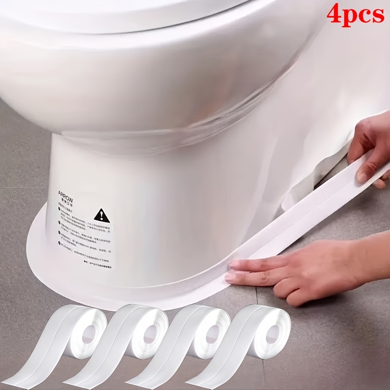 Image of 4 Rolls Of Self-adhesive Waterproof Sealing Strip, Durable And . Suitable For Bathrooms And Kitchens. Seam Sealing Tape, No Tools Required, Peel And Stick