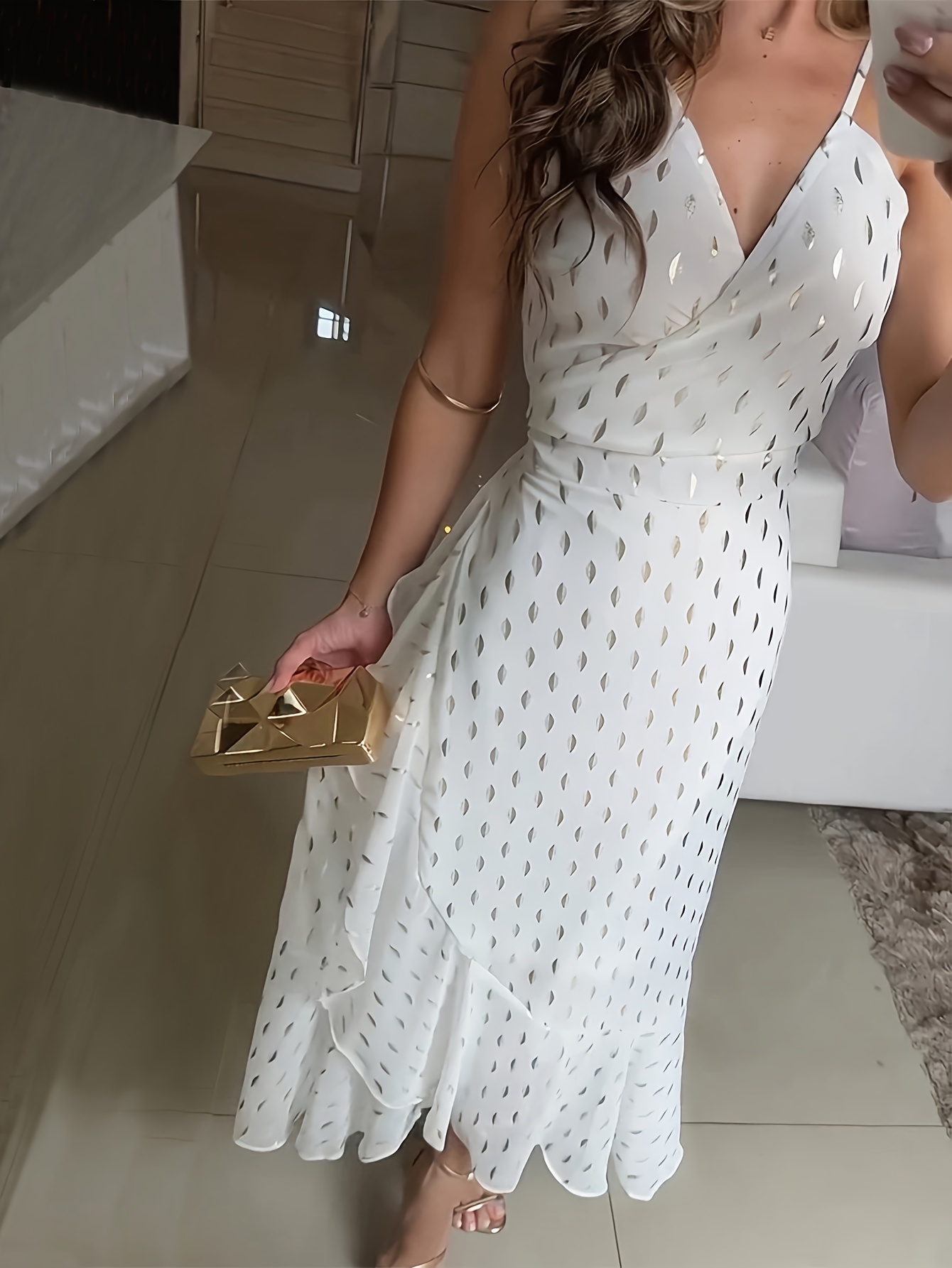 chinese dress ladies Hobemty Women's Wrap Dress A-Line Pleated Midi Long Sleeve Dresses Small  Beige at Amazon Women's Clothing store main image 0