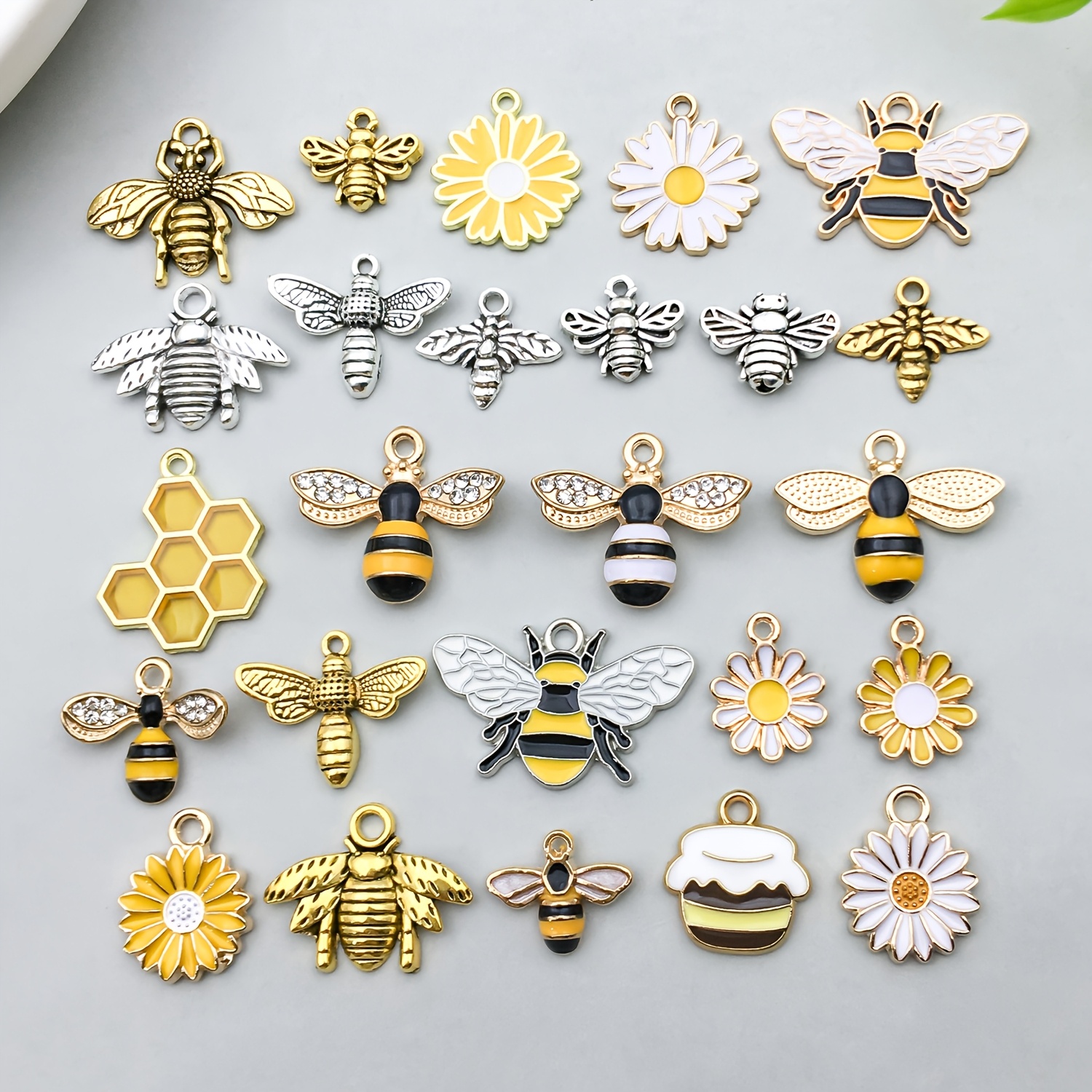 TEMU Un ensemble de 25 pendentifs en alliage émaillé sur le thème des pour la création de bijoux, comprenant des breloques pour porte-clés, boucles