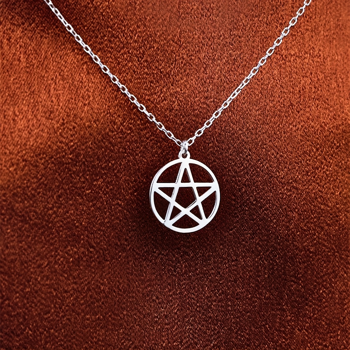 14k vergoldenetes   halsketten-set aus edelstahl - wicca schmuck mit fünfzackigem design, robuste kette für damen & herren, alltags- & festtags-schmuck für frauen, halloween weihnachtsgeschenk idee