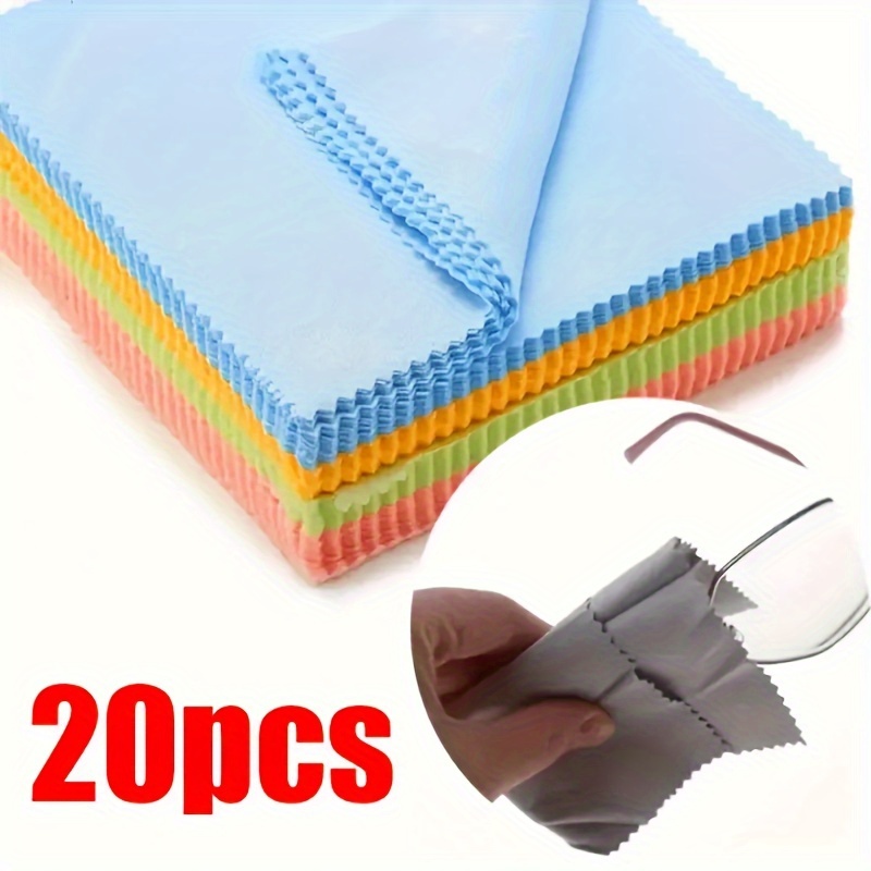 

20pcs Microfiber Cleaning Cloths For Glasses, Phones & Screens - , , Wipes In Assorted Colors