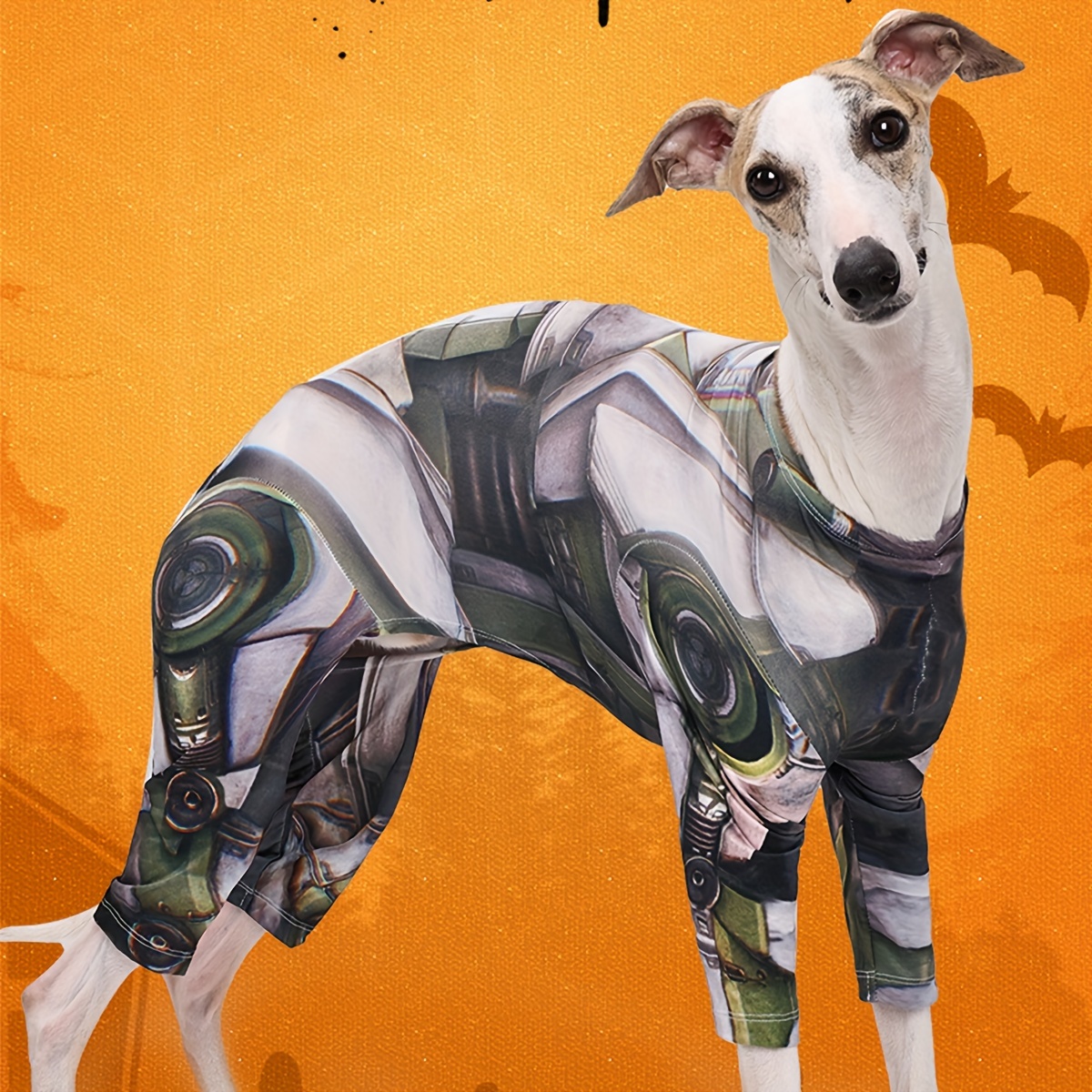Halloween Robot Dog Costume For Large Breeds Geometric Polyester Pullover  Outfit For Cats And Dogs Lightweight For Fall