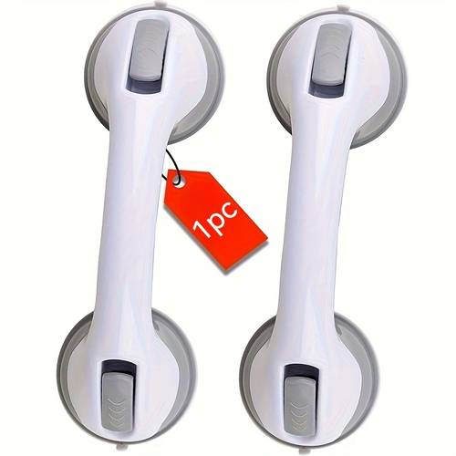 safety shower handle for bath and shower non slip suction grab bar durable plastic with no battery or electricity needed for balance aid fits tile glass and hard plastic for bathroom accessory