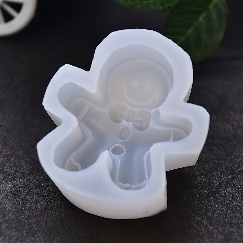TEMU 1pc Gingerbread Man Silicone Mold, Clay Mold, Candle Mold, Christmas Gift/cement Mold/gingerbread Man