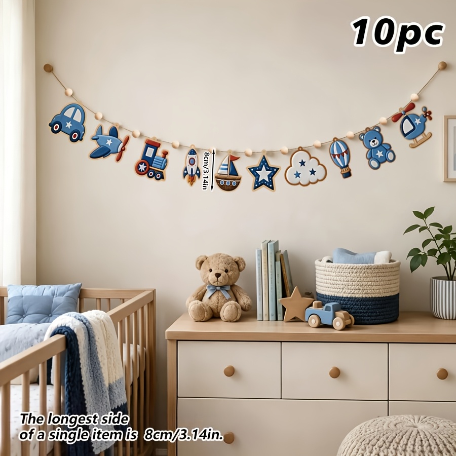 TEMU 2d Flat, 2d Flat 10pcs Wooden Astronaut Wall Decorations, Wreaths And Banners, Suitable For Space-themed Rooms, Transportation-themed Party