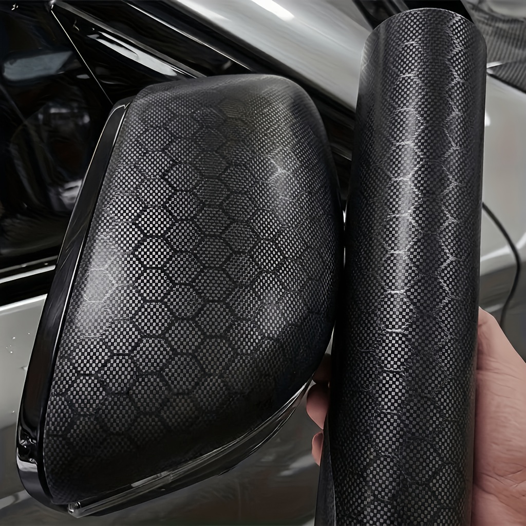 TEMU X 25. Matte Honeycomb Hexagonal Carbon Fiber Vinyl Black Car Color Change Film, Pet Rhombus Carbon Film, Car Motorcycle Body Personalized Color