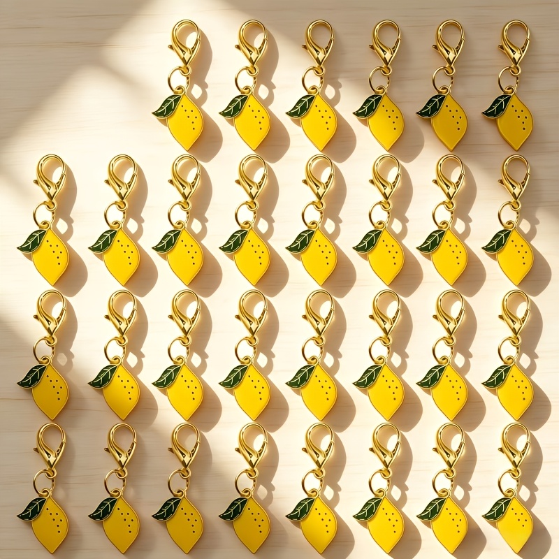 Image of 30pcs Keychains, Unique Friendship Keepsakes, Summer Lemon-colored Keychains, Bag Decorations, Inspirational Gifts For , Thanksgiving Gifts, Fun Gifts, , Holiday Gifts, For Birthdays