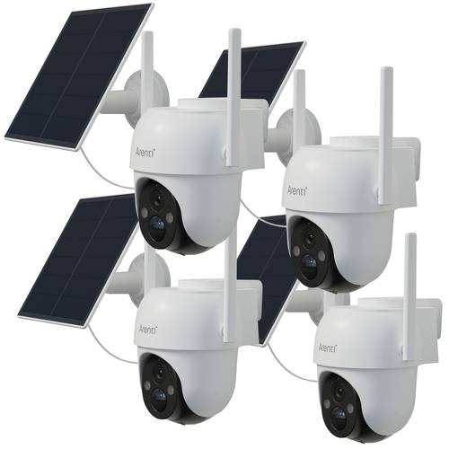4 szt. kolorowa kamera bezpieczeństwa z noktowizorem, kamera wideo ptz wifi, dwukierunkowe audio, bezprzewodowa inteligentna kamera bezpieczeństwa do domu z śledzeniem ruchu, zasilana energią słoneczną, monitoring zewnętrzny i detekcja ai