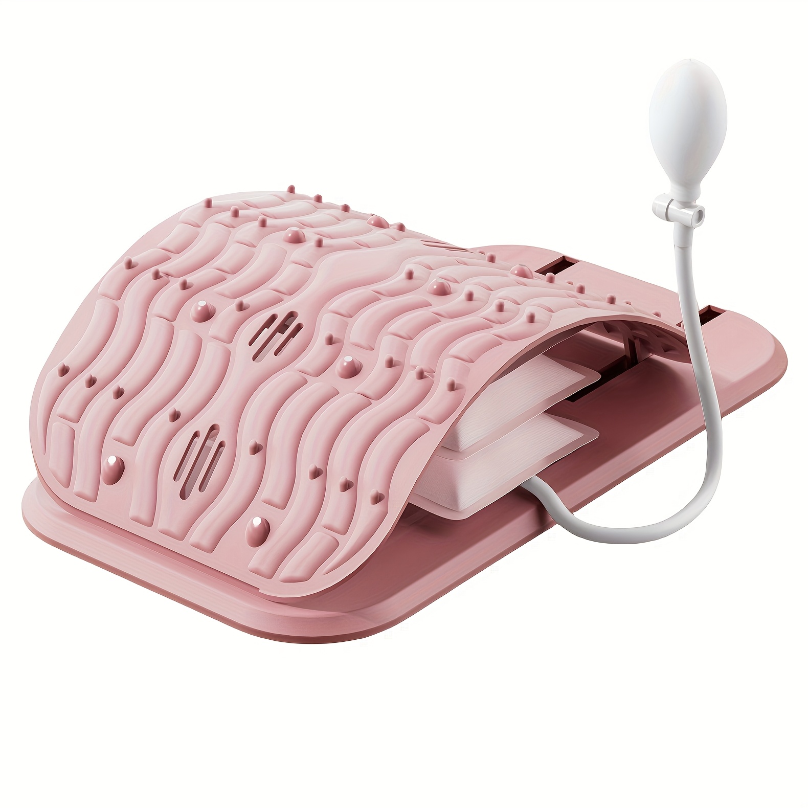 Image of Inflatable Lumbar Support, Ergonomic Back Support With Inflatable Core For Yoga, Office, Travel, Pilates - Ideal Gift For Women, Pink, Hand Wash Only, Back Brace, Office Workers