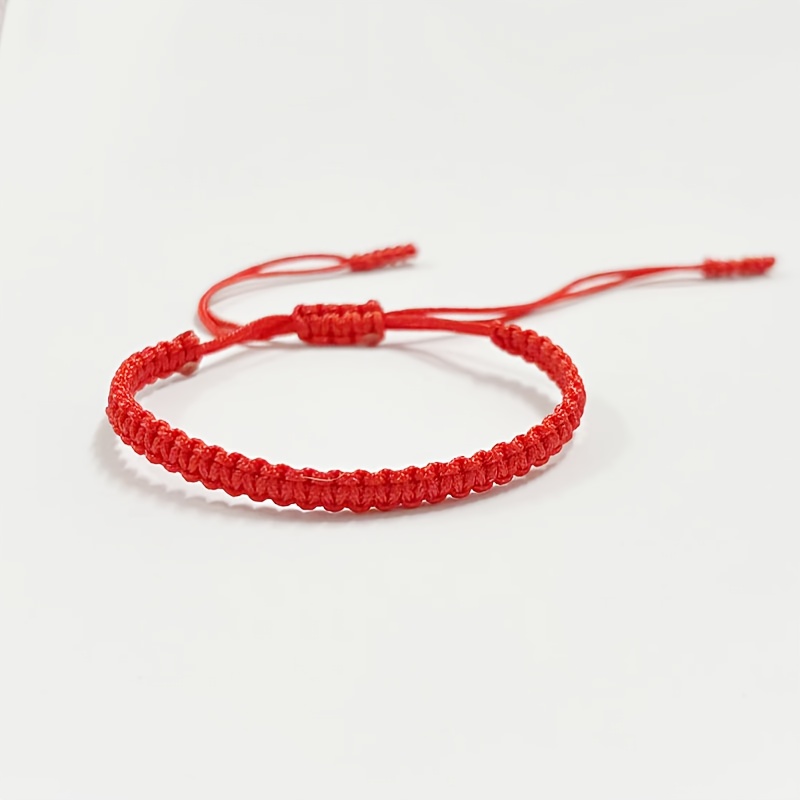 Red and Black Adjustable Friendship Bracelet, Couple Style