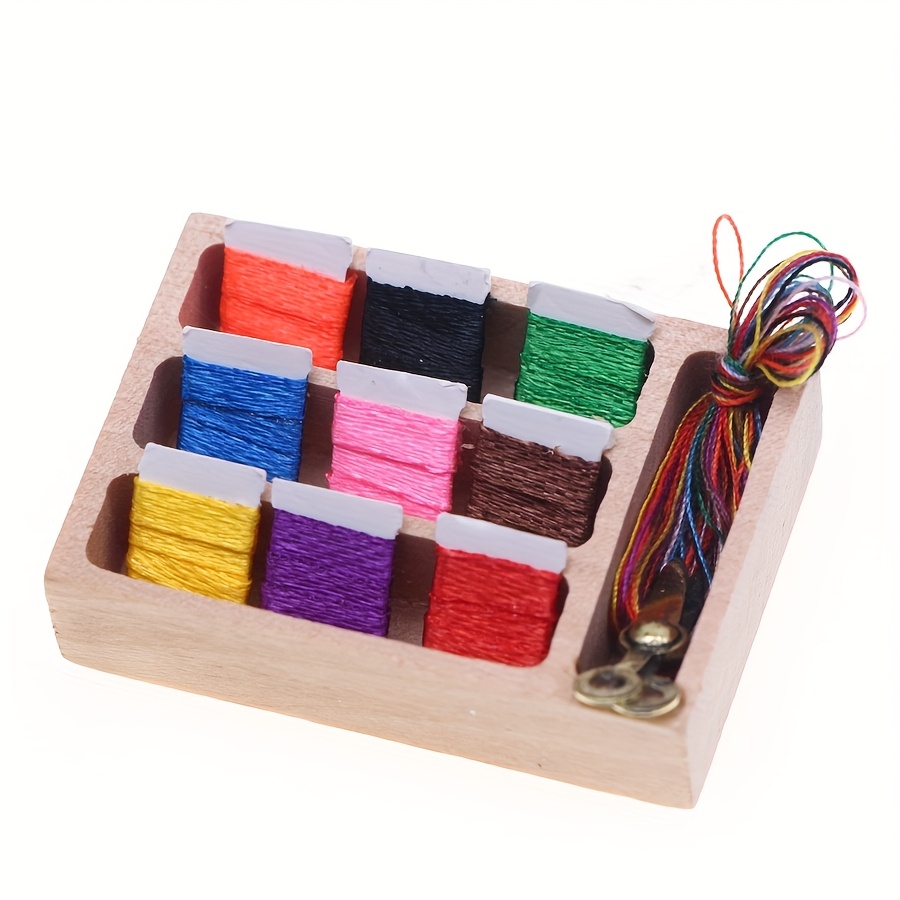 Image of Dollhouse Mini Simulation Sewing Box Model Ornament, Miniature Home Scene Sewing Tool Model Accessory, Pocket Scene Small Piece, Collectible Gift For Hobbyists And Enthusiasts