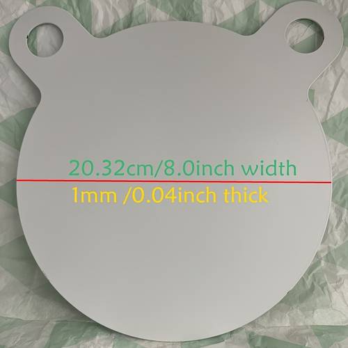 de acero colgante para práctica de tiro, forma de cabeza de oso con 20.32 cm / 8.0 pulgadas de ancho, grosor de 1 mm / 0.04 pulgadas, o a elección