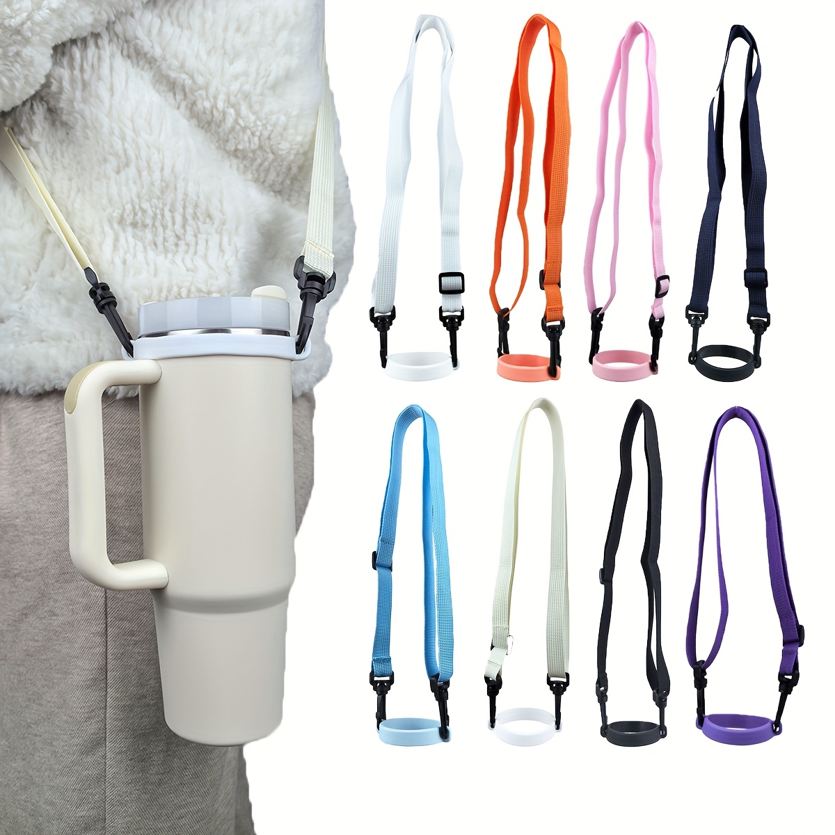 Porte-bouteille D'eau 64 Oz Avec Bandoulière Réglable – Gourde Isotherne Noire