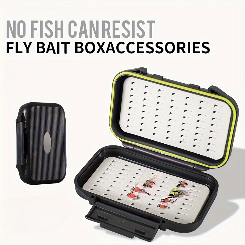 Kadimendium Fly Fishing Lure Box Large Capacity Waterproof Internal Sponge  Portable Transparent Fly Fishing Case with Lanyard for Fishing