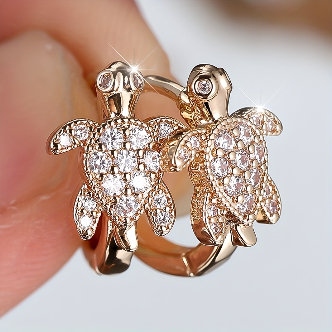 Image of Pair Of Cute Zirconia Ring Earrings Women's Jewelry Accessory