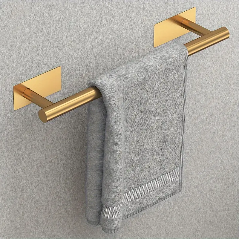 1 piece bathroom towel rack storage wall mounted without punching hole toilet towel rail self pasting stainless steel 3 colors length 40cm Product details 4