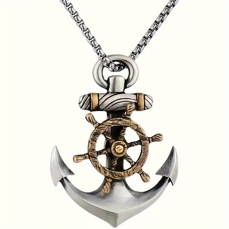 

1pc Anchor Rudder Pendant Necklace Jewelry