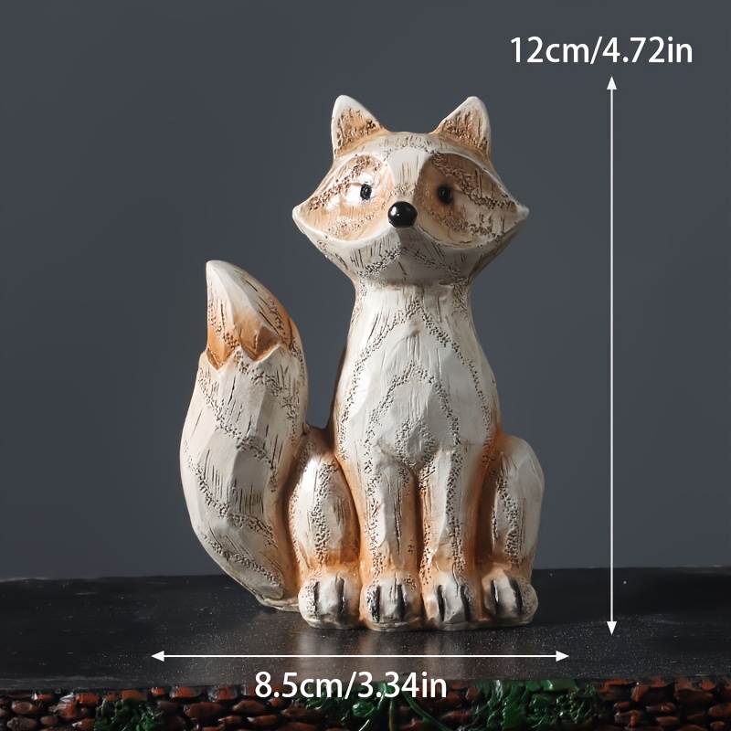 1pc elegant resin fox statue indoor outdoor decor natural - Temu