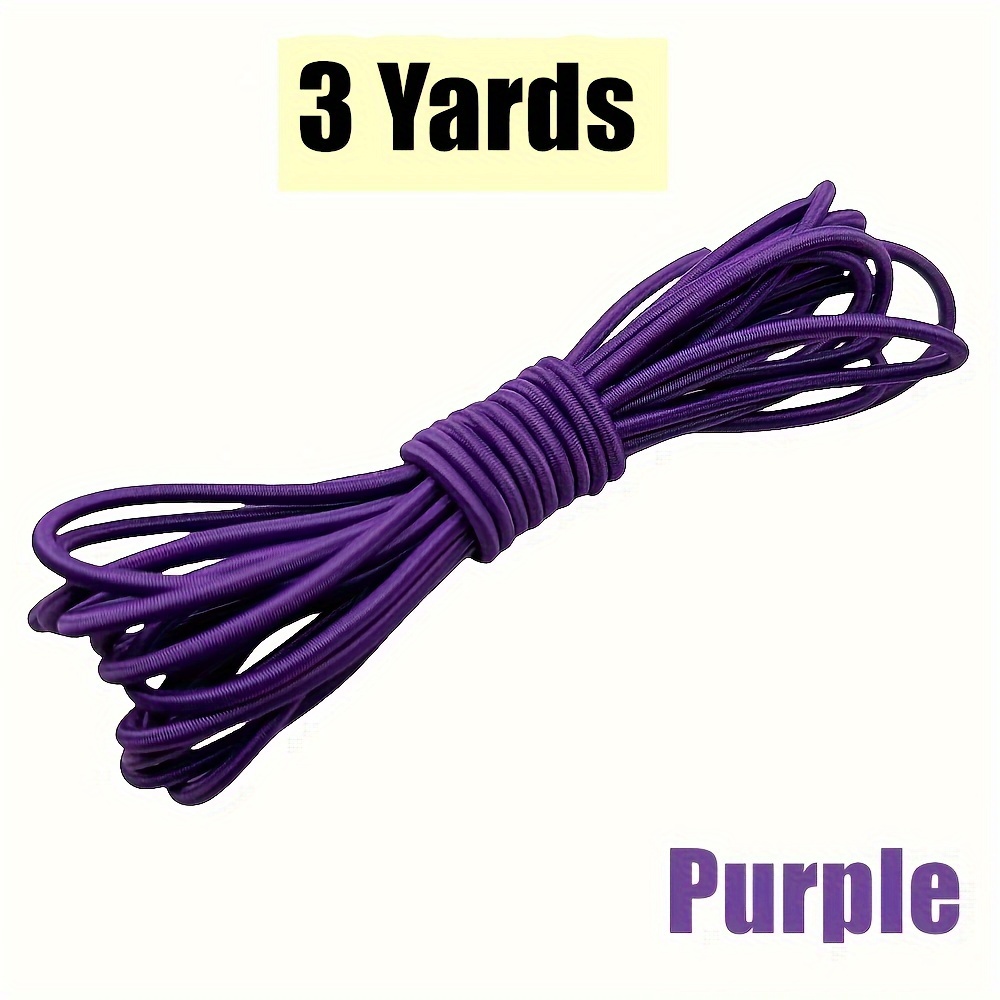 TEMU Hsdouble 3mm Round Cord - 3 Yards, Stretchy Bungee Rope For Sewing & Knitting, Assorted Colors