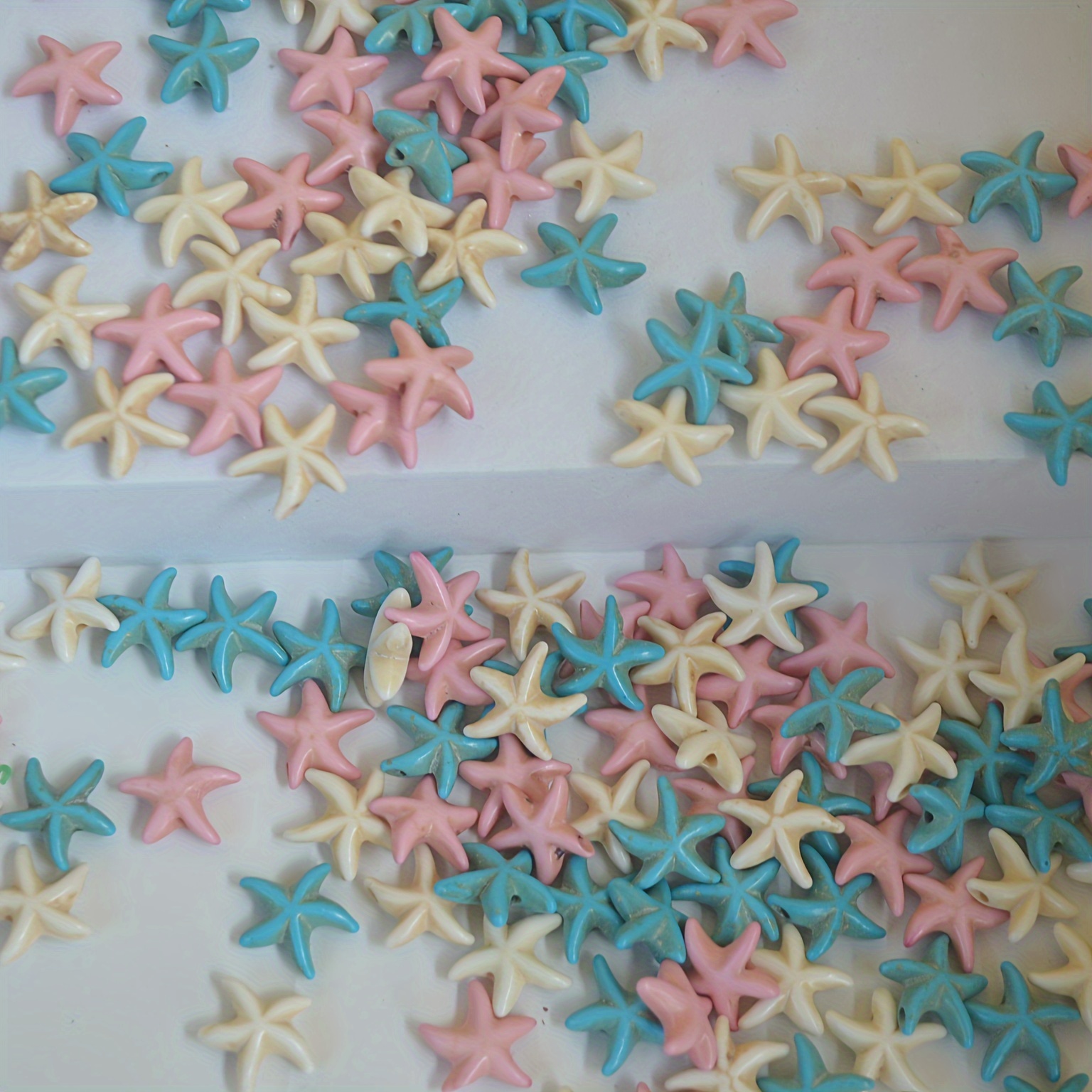 

50 Pcs Blue Turquoise Starfish Beads - And Crafts - Synthetic Stone Material