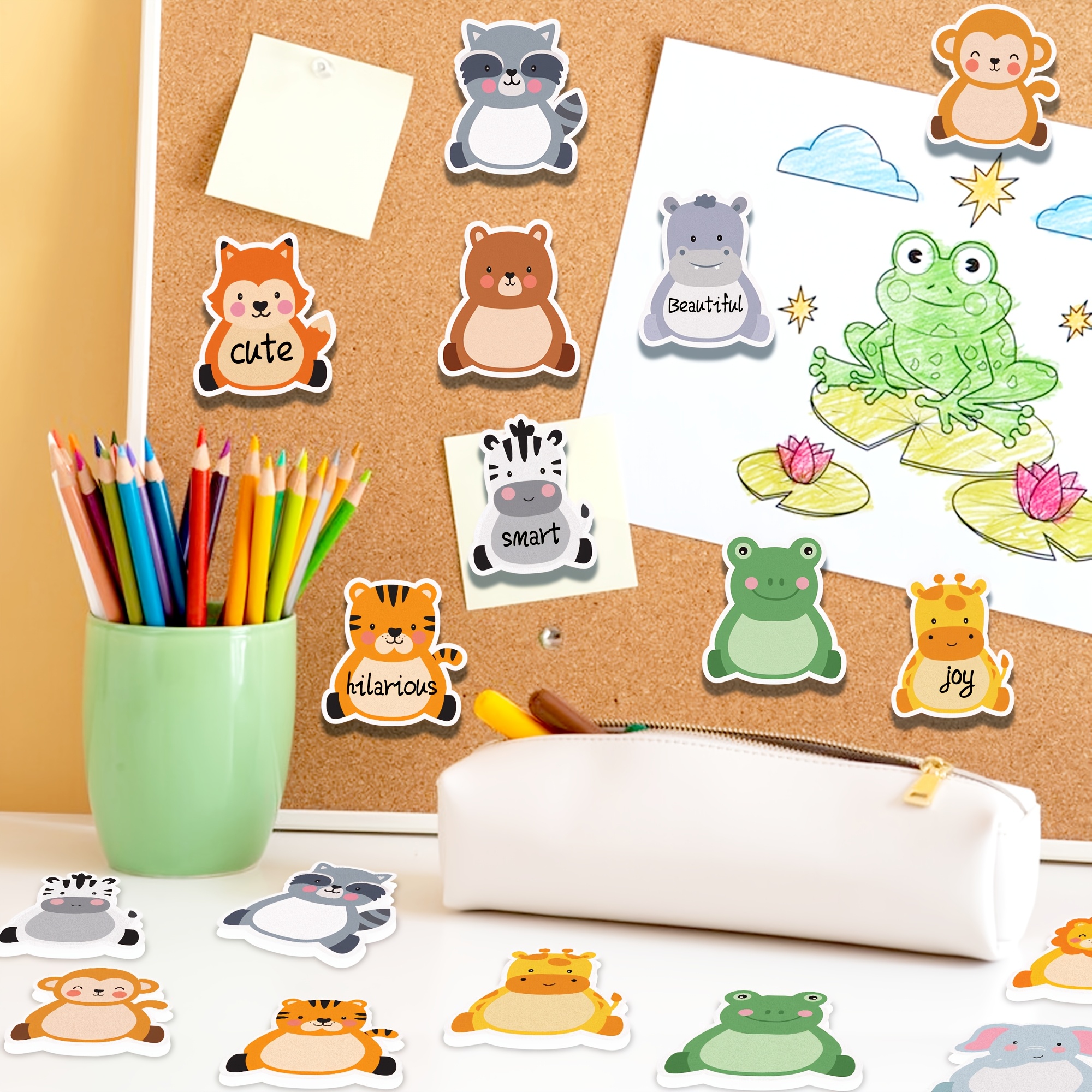 240pcs Cartoon Jungle Animals Sticky Notes