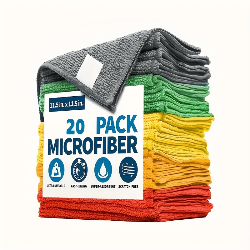 

10pcs Multi-purpose Microfiber Cloth - Streak-free, Super Absorbent - Ideal For Kitchen And Bathroom Surfaces