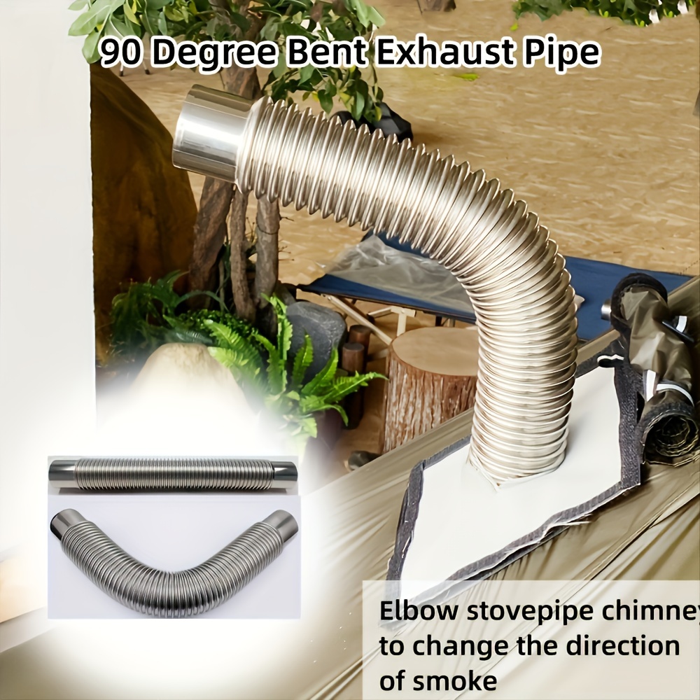 

Flexible 19.7" Stainless Stove Chimney Extension - Bendable, White, Wood Stove For Home