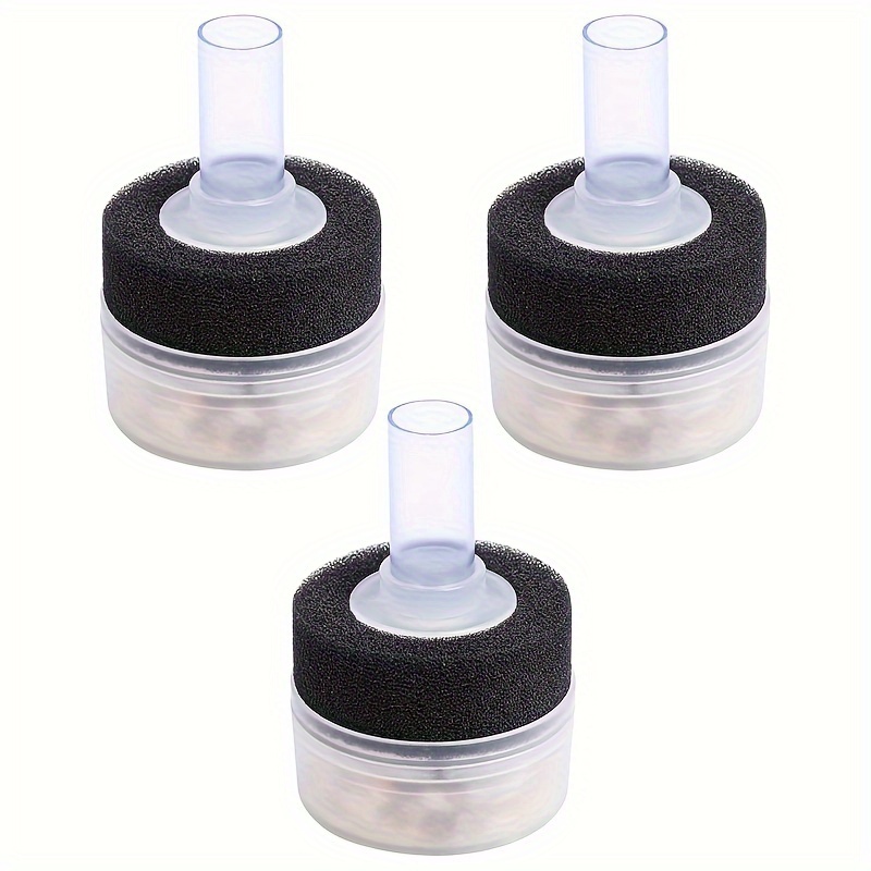 TEMU 3pcs Aquarium Bio Filter Sponges - Air Pump Driven, Design For Water, Ideal For Fish & Shrimp Tanks