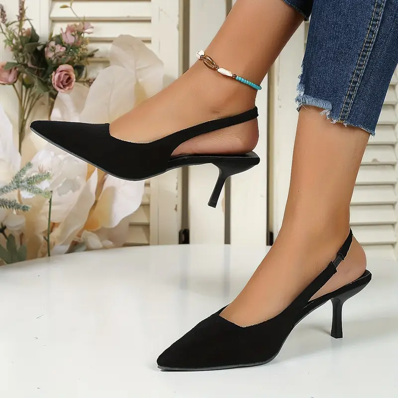 womens slingback high heels elegant pointed toe slip - Temu Colombia womens slingback high heels elegant pointed toe slip - Temu Colombia