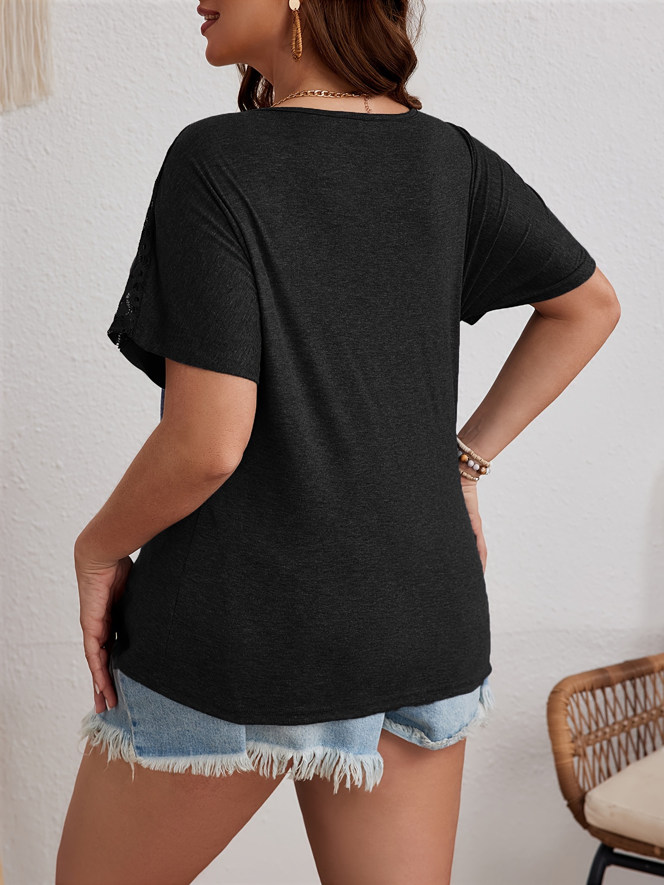 Plus Size, Plus Size Women's Ruched Batwing Sleeve T-Shirt
