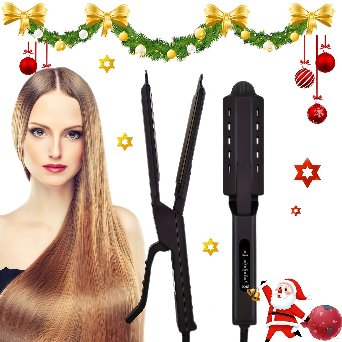 

Hair Straightener, Professional 2-in-1 Hair Straightener And Curling Iron, Four- Temperature Adjustment Straightener - Smooth And With Long- Results Suitable For All Hair Types