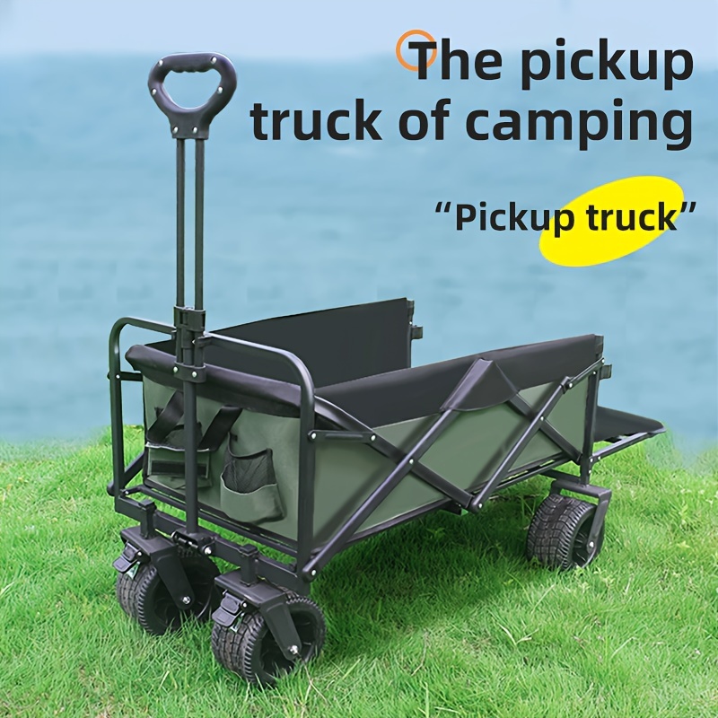 

8-inch Tank Wheel Rear Flip Cart, Outdoor Camping Cart