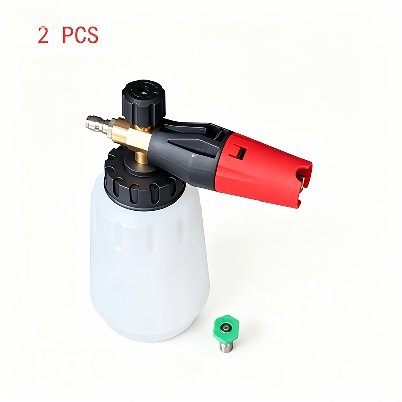 TEMU Foam Cannon For Pressure Washer With 1/4" Quick Connect Plug, 1 L | Thick Foam, Car Wash, Heavy Duty Durable Foam Sprayer, Wide Neck, Adjustable