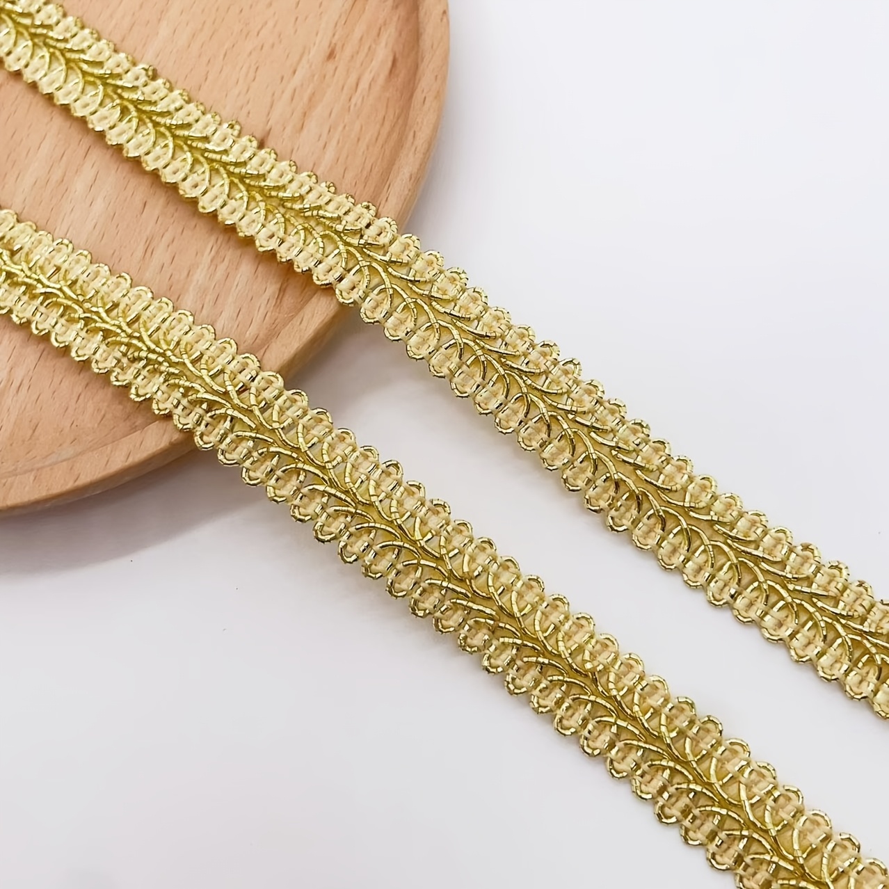TEMU Heavy-duty Metallic- Lace Ribbon, Clothing Crafts Handmade Diy Decorative Accessory