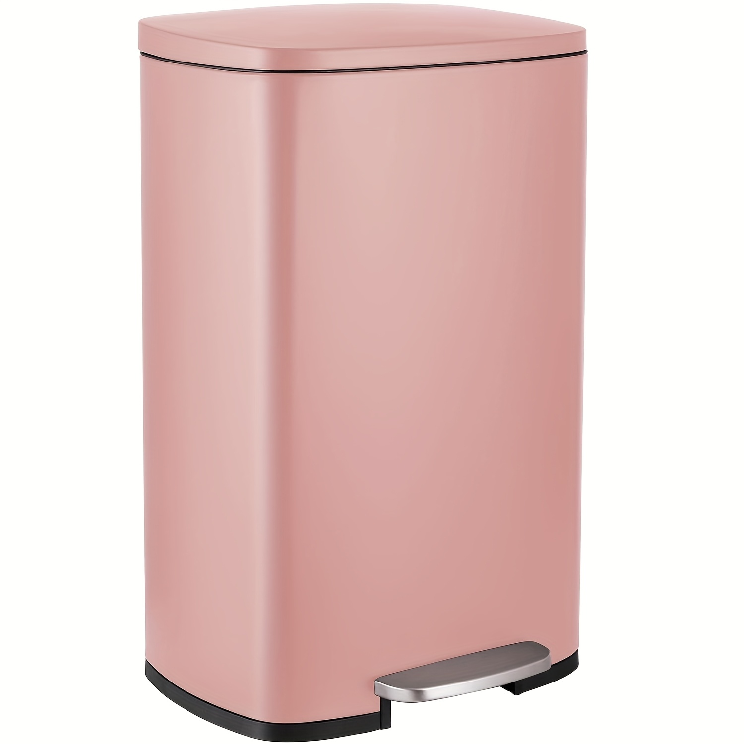 Image of 50-liter Kitchen Waste Bin With A Slow-closing Lid, Made Of Stainless Steel, Featuring A Removable Inner Container, , And Foot Pedal Operation, Ideal For Use In Kitchens, Bathrooms, And Offices