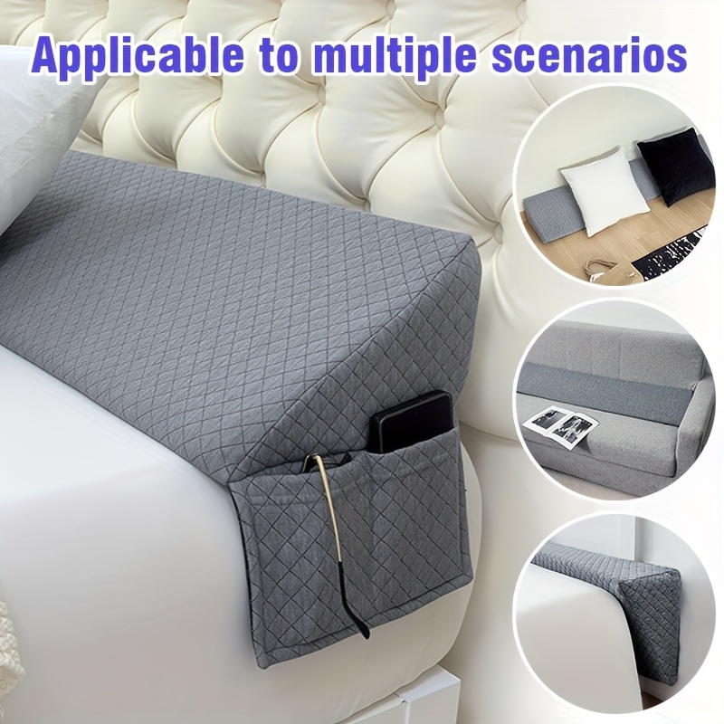 Image of 1pc Bed Headboard Plug, Washable Outer Invisible Zipper, Side Storage Bag, Bedroom Bed Filler Pillow To Prevent Things From Falling, Nursing Cushion, Turning Aid, Local Warehouse Shipping
