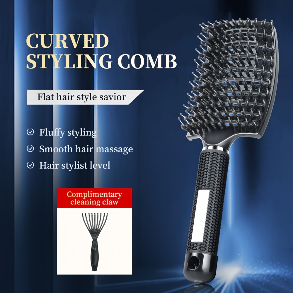 

2pcs Ventilated Comb Brush Set, Nylon Bristle, Abs Plastic Handle, Finishing Comb Type, Suitable For Normal Hair Type, Daily Use