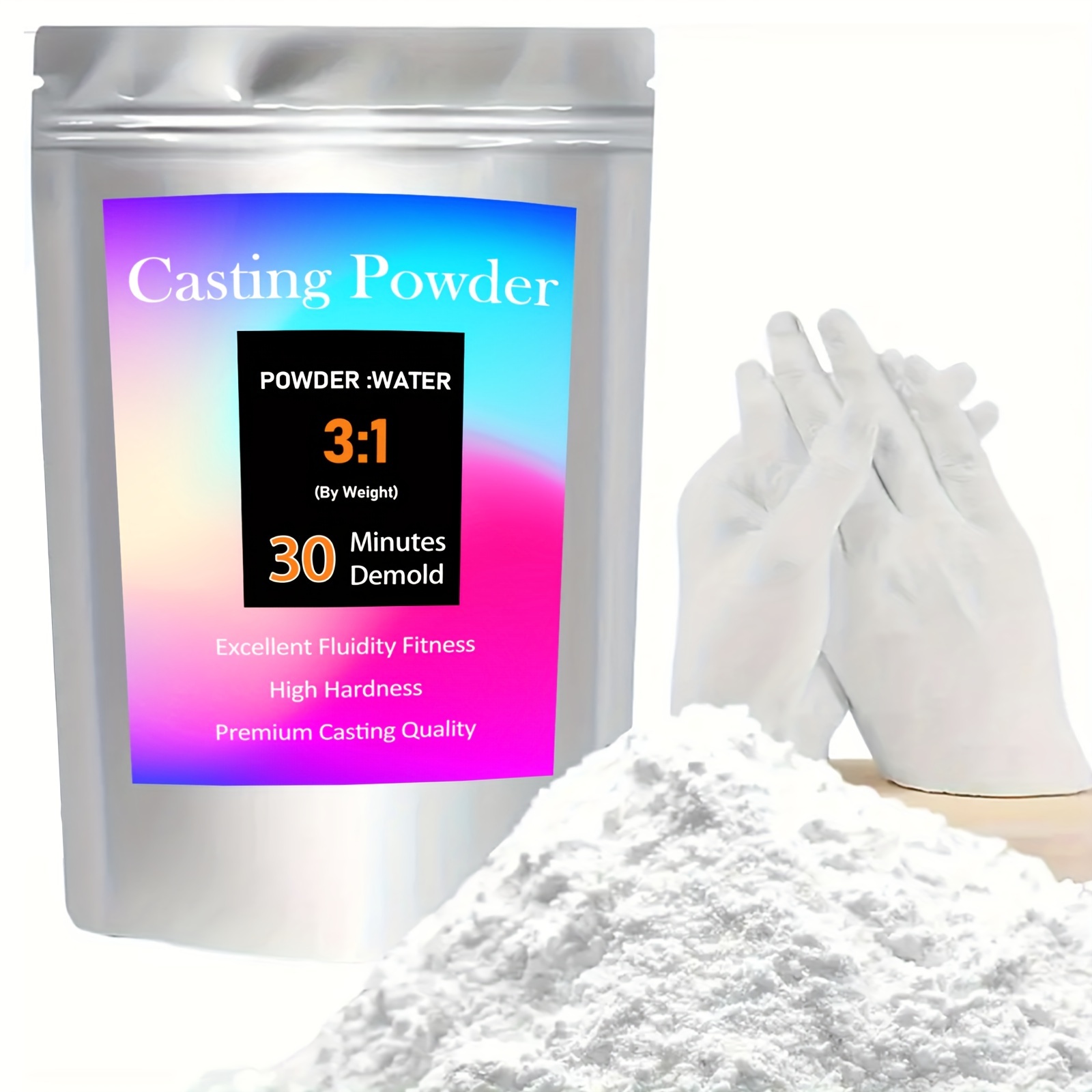 

Powder Bundle - 1kg (2.2lbs) Molding , Fireproof, Absorption - Diy Art Supplies For , Decoration And Jewelry Making.