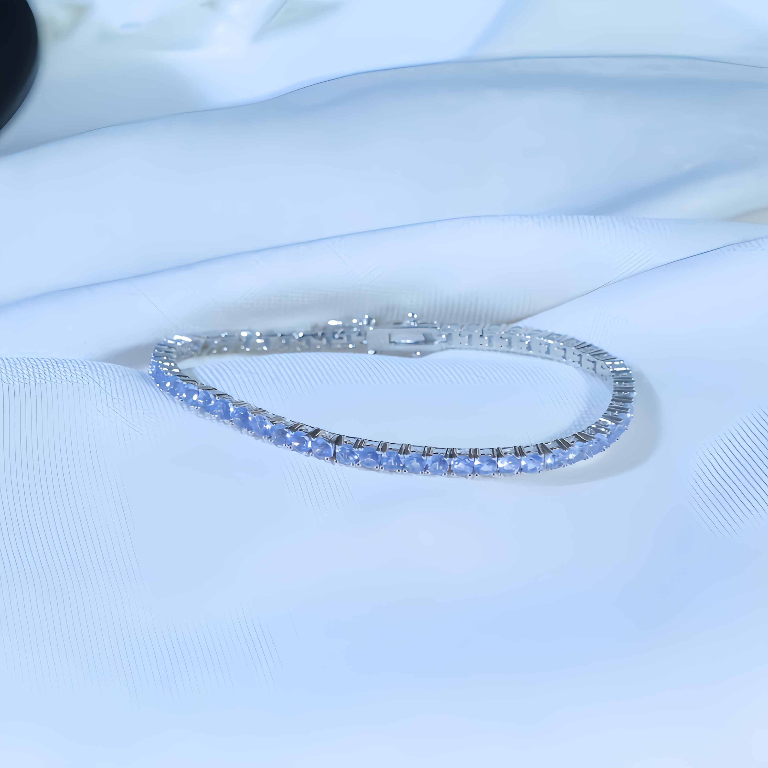 TEMU Women's Bracelet 925 Sterling Silver Bracelets 3mm Tanzanite Women's Hand Bracelets