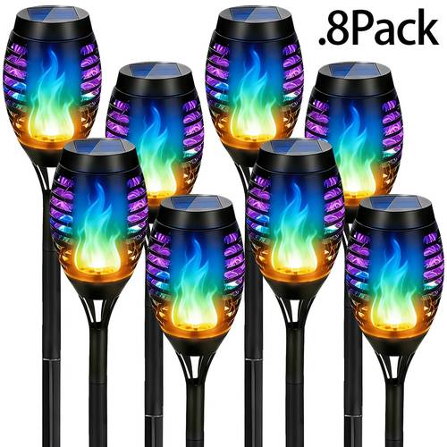 item picture 8 outdoor solar torch lamp packaging automatically sensing ground plug lighting ip44 grade camping party festival atmosphere setting lamp solar flashlight with flickering flames for halloween and festival decoration solar garden lamp