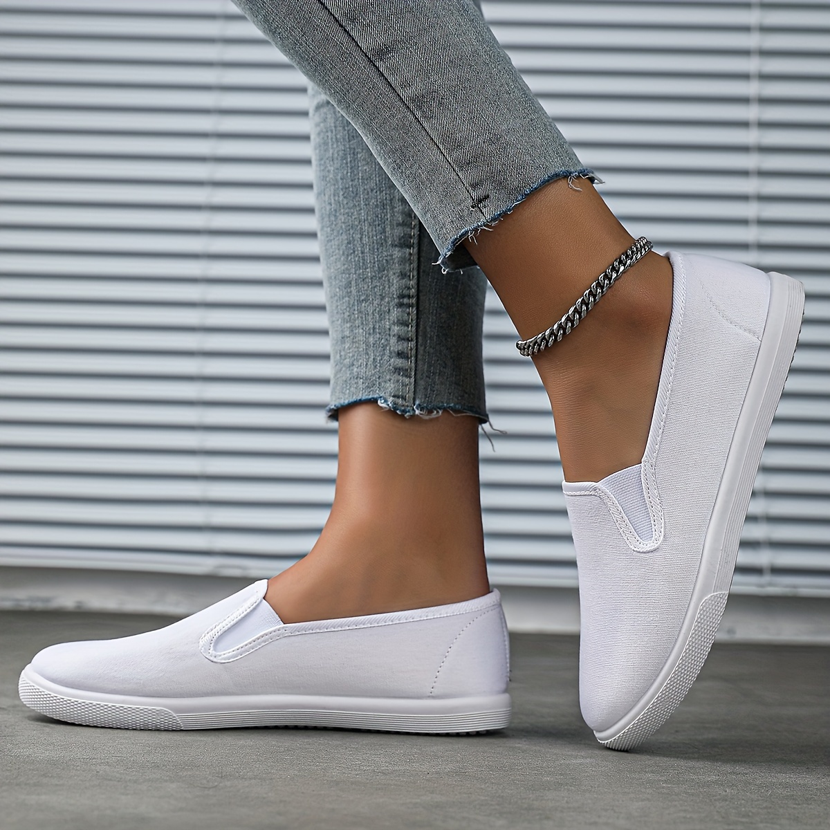 womens solid color elegant loafers lightweight flat footed walking shoes comfortable low cut casual shoes plus size very suitable for work or outdoor activities women shoes 6