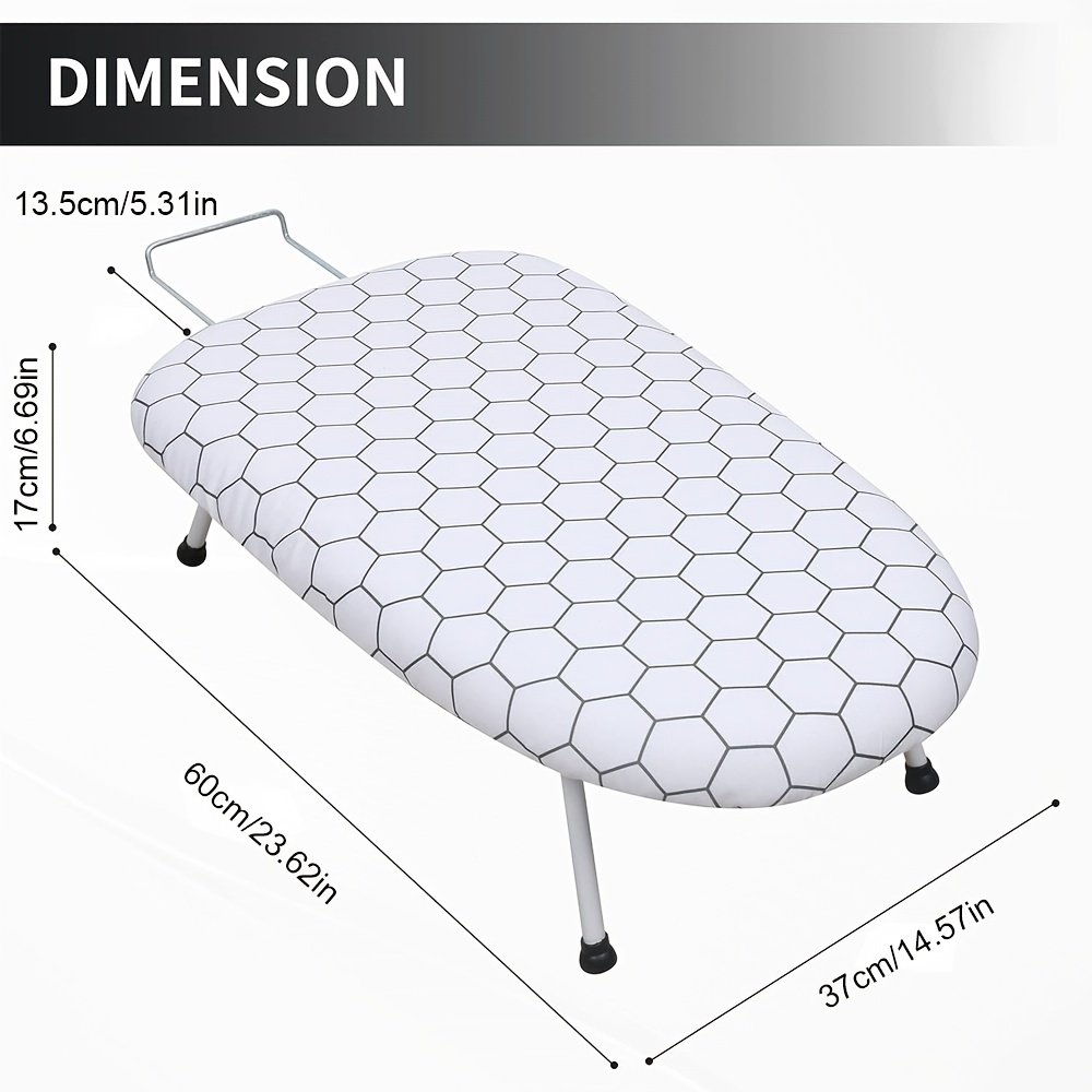 TEMU 1pc Desktop Ironing Board Large Folding Ironing Board And Plastic Load-bearing 10kg, Space-saving Design, Convenient For Ironing Clothes And