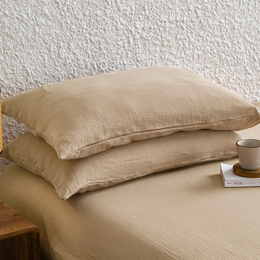 Pillowcases Only, No Insert, 2pcs, All-cotton Double-layer Pillowcases, Soft, Breathable, Natural, Luxurious, Suitable For All People For Use
