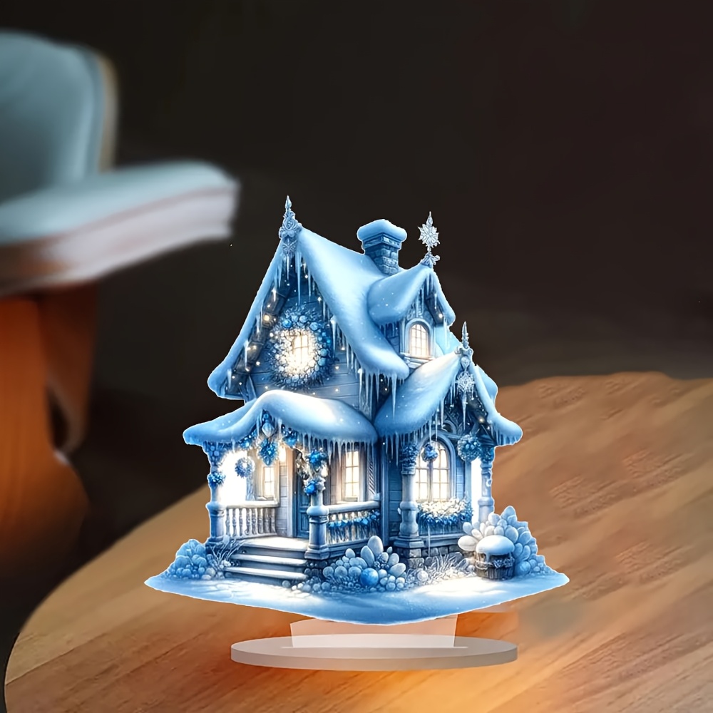 

Blue Christmas Decor - Acrylic Tabletop & Cabinet Ornament, Home Display & Gifts, Best For Christmas, Thanksgiving